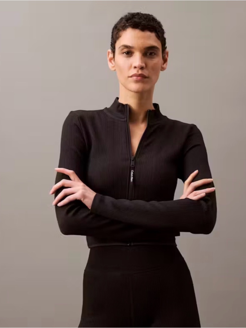 Calvin Klein Black Ribbed Sport Jacket
